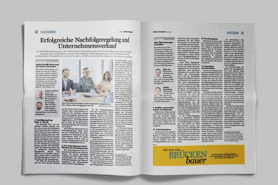Erfolgreiche Nachfolgeregelung und Unternehmensverkauf Mock Up